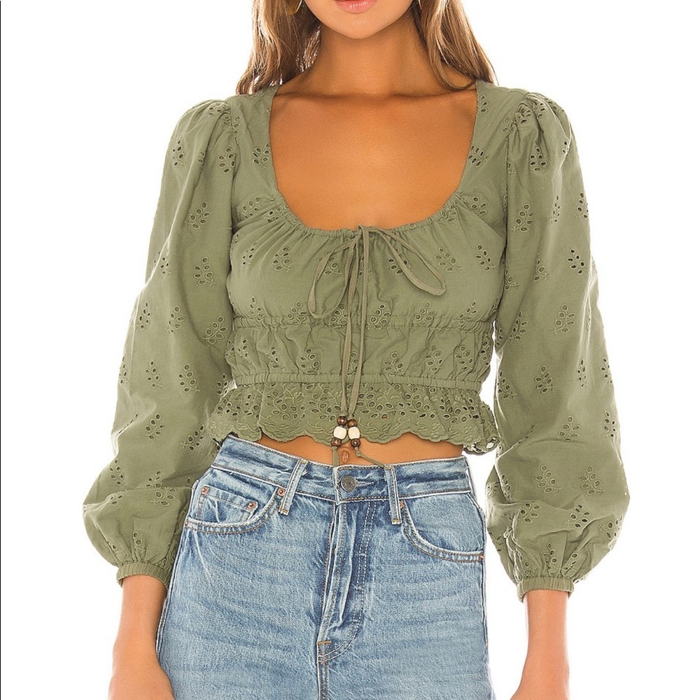 Revolve Majorelle Eyelet Top